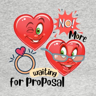 Funny cartoon hearts - marriage proposal T-Shirt